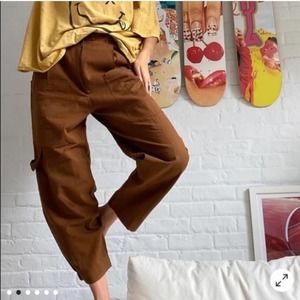 UO Kinley Linen High-Waisted Cargo Pant size 0